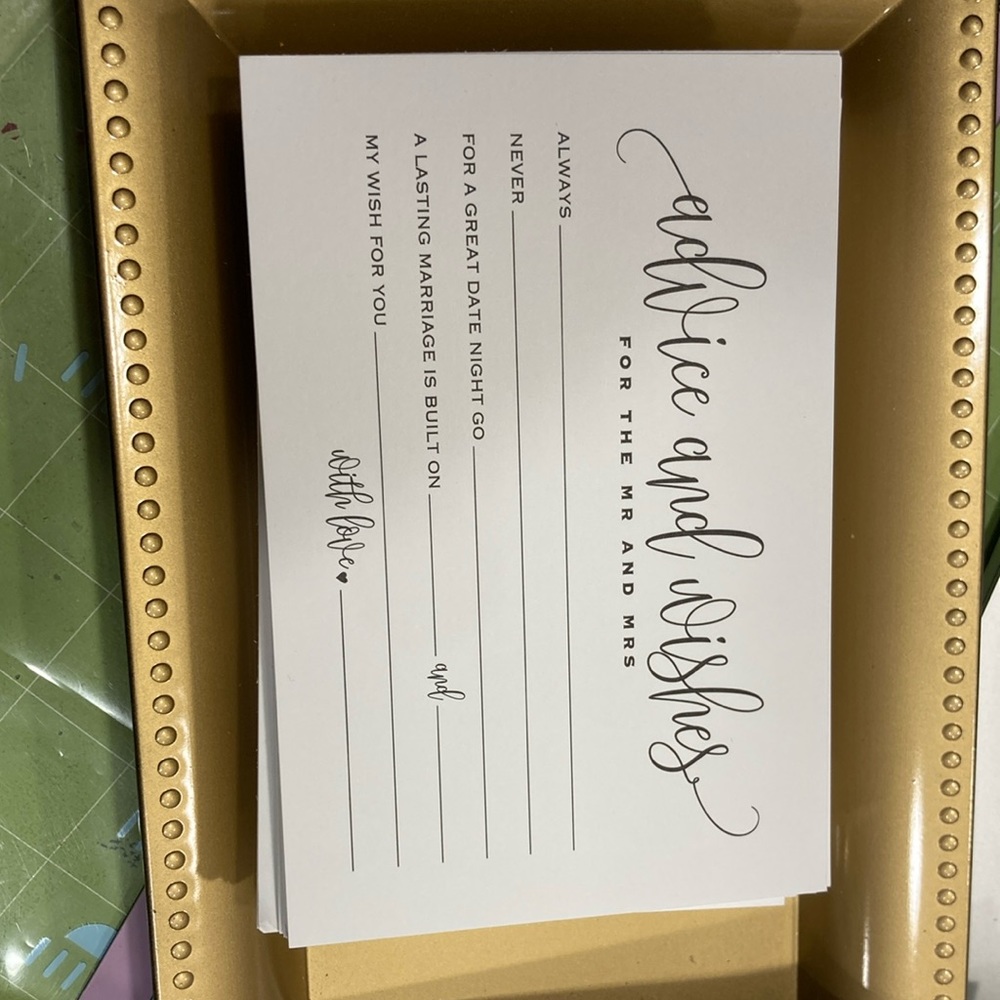 Shower or wedding Advice cards